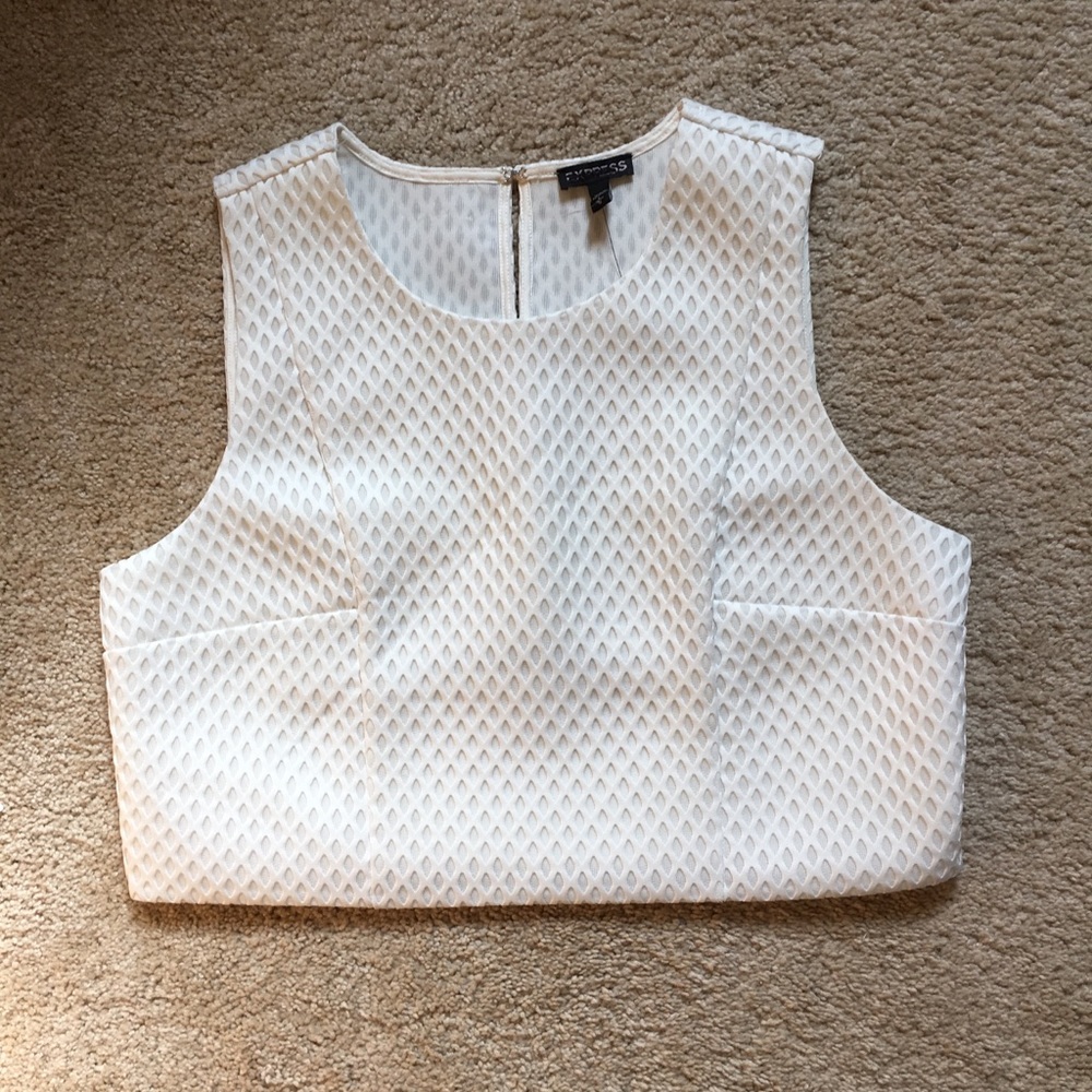 Express white patterned cut out crop top